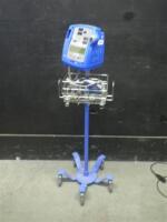 GE DINAMAP PRO 400 VITAL SIGNS MONITOR WITH BP CABLE ON ROLLING STAND