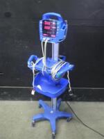 GE DINAMAP DPC400N PROCARE VITAL SIGNS MONITOR WITH CABLES (SPO2, BP) ON ROLLING STAND