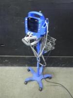 GE DINAMAP DPC400N PROCARE VITAL SIGNS MONITOR WITH CABLES (SPO2, BP) ON ROLLING STAND