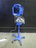 GE DINAMAP DPC400N PROCARE VITAL SIGNS MONITOR WITH CABLES (SPO2, BP) ON ROLLING STAND