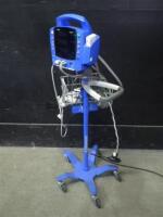 GE DINAMAP DPC400N PROCARE VITAL SIGNS MONITOR WITH CABLES (SPO2, BP) ON ROLLING STAND