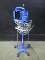 GE DINAMAP DPC400N PROCARE VITAL SIGNS MONITOR WITH CABLES (SPO2, BP) ON ROLLING STAND