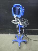 GE DINAMAP DPC400N PROCARE VITAL SIGNS MONITOR WITH CABLES (SPO2, BP) ON ROLLING STAND