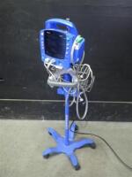 GE DINAMAP DPC400N PROCARE VITAL SIGNS MONITOR WITH CABLES (SPO2, BP) ON ROLLING STAND
