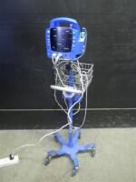 GE DINAMAP DPC400N PROCARE VITAL SIGNS MONITOR WITH CABLES (SPO2, BP) ON ROLLING STAND