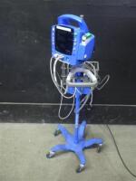 GE DINAMAP DPC400N PROCARE VITAL SIGNS MONITOR WITH CABLES (SPO2, BP) ON ROLLING STAND