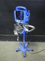 GE DINAMAP DPC400N PROCARE VITAL SIGNS MONITOR WITH CABLES (SPO2, BP) ON ROLLING STAND