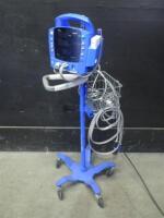 GE DINAMAP DPC400N PROCARE VITAL SIGNS MONITOR WITH CABLES (SPO2, BP) ON ROLLING STAND