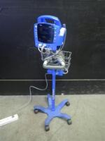 GE DINAMAP DPC400N PROCARE VITAL SIGNS MONITOR WITH CABLES (SPO2, BP) ON ROLLING STAND