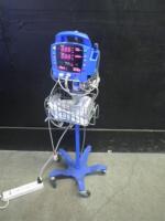GE DINAMAP DPC400N PROCARE VITAL SIGNS MONITOR WITH CABLES (SPO2, BP) ON ROLLING STAND