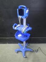 GE DINAMAP DPC400N PROCARE VITAL SIGNS MONITOR WITH CABLES (SPO2, BP) ON ROLLING STAND