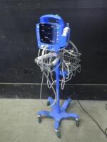 GE DINAMAP DPC400N PROCARE VITAL SIGNS MONITOR WITH CABLES (SPO2, BP) ON ROLLING STAND