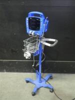 GE DINAMAP DPC400N PROCARE VITAL SIGNS MONITOR WITH CABLES (SPO2, BP) ON ROLLING STAND