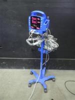 GE DINAMAP DPC400N PROCARE VITAL SIGNS MONITOR WITH CABLES (SPO2, BP) ON ROLLING STAND