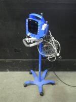 GE DINAMAP DPC400N PROCARE VITAL SIGNS MONITOR WITH SPO2 CABLE ON ROLLING STAND