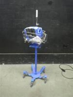 GE DINAMAP V100 CARESCAPE VITAL SIGNS MONITOR ON ROLLING STAND