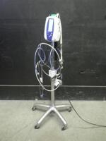 WELCH ALLYN SPOT VITAL SIGNS MONITOR WITH CABLES (SPO2, BP) ON ROLLING STAND