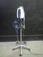 WELCH ALLYN SPOT VITAL SIGNS MONITOR WITH CABLES (SPO2, BP) ON ROLLING STAND