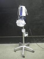 WELCH ALLYN SPOT VITAL SIGNS MONITOR WITH CABLES (SPO2, BP) ON ROLLING STAND