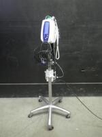 WELCH ALLYN SPOT VITAL SIGNS MONITOR WITH SPO2 CABLE ON ROLLING STAND
