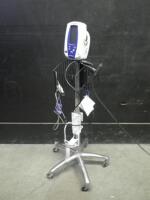 WELCH ALLYN SPOT VITAL SIGNS MONITOR WITH SPO2 CABLE ON ROLLING STAND