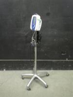 WELCH ALLYN SPOT VITAL SIGNS MONITOR WITH SPO2 CABLE ON ROLLING STAND