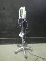 WELCH ALLYN 420 SERIES VITAL SIGNS MONITOR WITH CABLES (SPO2, BP) ON ROLLING STAND