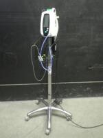 WELCH ALLYN 420 SERIES VITAL SIGNS MONITOR WITH CABLES (SPO2, BP) ON ROLLING STAND