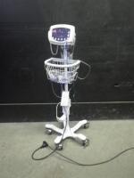WELCH ALLYN 53NTO VITAL SIGNS MONITOR WITH CABLES (SPO2, BP) ON ROLLING STAND
