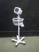WELCH ALLYN 53NTO VITAL SIGNS MONITOR ON ROLLING STAND