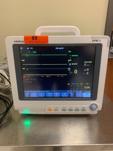 MINDRAY DPM/6 PATIENT MONITOR WITH MPM AND AG MODULES AND LEADS