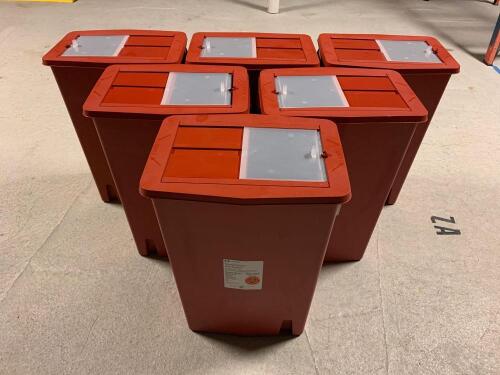 LOT OF 6 LARGE SHARPS CONTAINERS