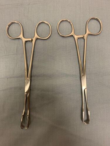 LOT OF 2 SHARP ALLIS GRASPING FORCEPS