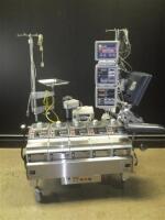 TERUMO/SARNS MODULAR 8000 BLOOD PERFUSION SYSTEM WITH 5 ROLLER PUMPS SAFETY, ARTERIAL & CARDIOPLEGIA MONITORS