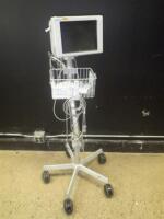 SPACE LABS 90369 PATIENT MONITOR ON ROLLING STAND