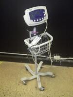 WELCH ALLYN 53NOO PATIENT MONITOR ON ROLLING STAND