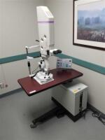 RODENSTOCK 2000SE SLIT-LAMP WITH COHERENT 8900 YAG LASER SYSTEM ON POWER TABLE