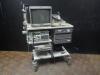 OLYMPUS ENDO CART WITH MONITOR, CV-140 CAMERA CONSOLE WITH PIGTAIL, CLV-U40 LIGHT SOURCE, VIDEO PRINTER, SUCTION PUMP, AND KEYBOARD