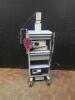 BOSTON SCIENTIFIC SPYGLASS ENDO CART WITH CAMERA CONSOLE, LIGHT SOURCE, AND IRRIGATION PUMP