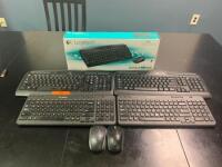 LOGITECH LOT OF 5 KEYBOARDS AND 3 MOUSES