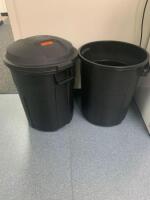 RUBBERMAID ROUGHNECK LOT OF 2, 20 GALLON GARBAGE CANS