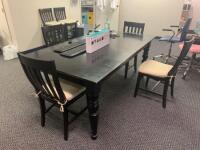 5' DINING TABLE WITH 4 WOODEN CHAIRS