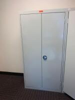 36" DOUBLE DOOR STORAGE CABINET WITH OFFICE SUPPLIES