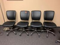 4 BLACK SWIVEL CHAIRS