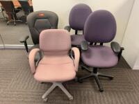 LOT OF 4 ASSORTED SWIVEL CHAIRS