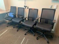 4 MESH BACK SWIVEL CHAIRS