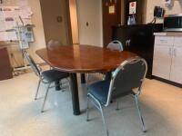 7' WOOD OVAL TABLE WITH 4 CHAIRS