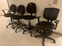 LOT OF 4 SWIVEL STOOLS