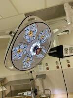 (2) Skytron Aurora 3 LED Surgical Lights with (1) Control Module. Serial 140320044 Serial 140320043