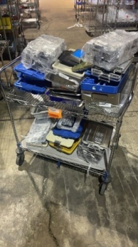 LOT OF EMPTY INSTRUMENT CASES & TRAYS (NO CART)